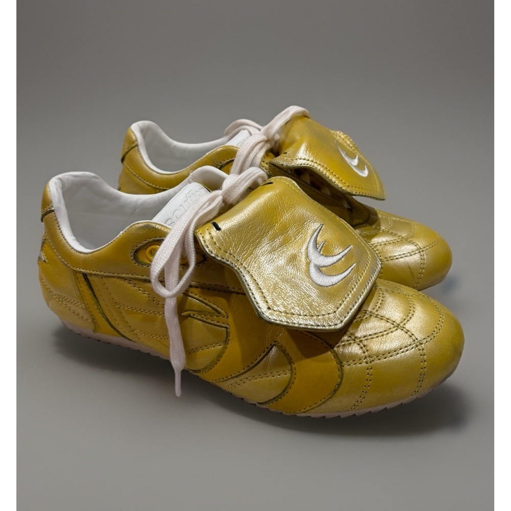 Scuffers Iconic Yellow Sneaker Women's Size 6‎ Leather Metallic Retro Streetwear